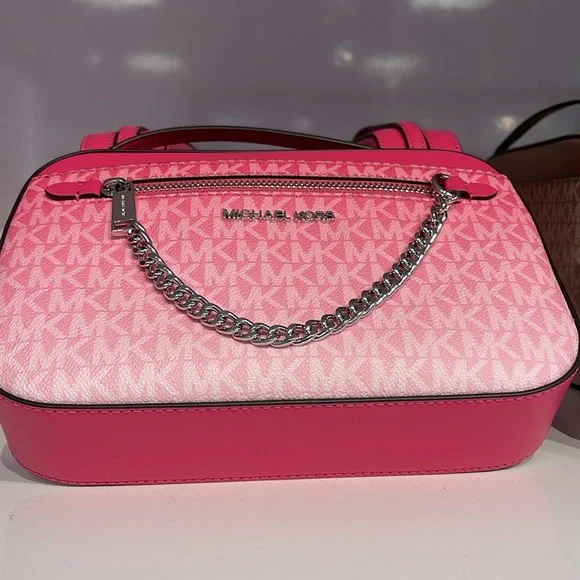 Michael Kors Jet Set Item Large Ombré EW Signature ZP Chain XBody Logo Crossbody - Picture 10 of 14